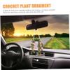Crocheted Hanging Plant Car Charm in Pink view 4