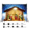 MIRRORANG Nativity Scene Photography Backdrop, Bethlehem Star and Dawn, Blue, 3 x 2 m view 2
