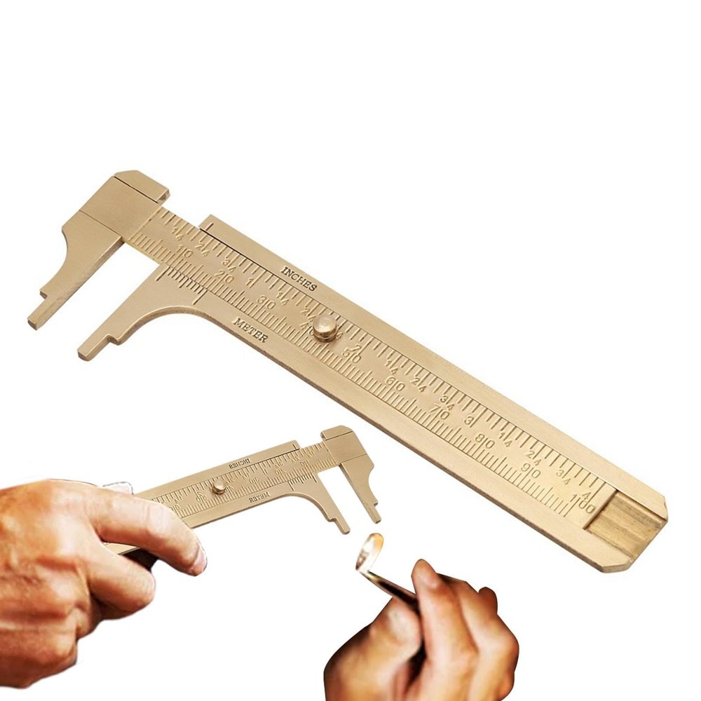 Small Brass Ruler, Brass Caliper – Practical Measuring Tool