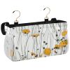 FRODOTGV Hanging Bedside Caddy Organizer, Floral Pattern, White view 2