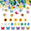 Crafans Butterfly and Sunflower Wooden Beads, Large Pack, 134 Pieces view 1