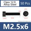 ORANXIN M2.5 x 6 mm 50-Piece Class 12.9 Alloy Steel Socket Head Cap Screws view 2