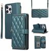 GoodcAcy Wallet Case with Strap for Samsung Galaxy Z Fold 4, Folding PU Leather Flip Cover with 9 Card Slots, Magnetic Closure and Crossbody Chain, Green view 1