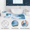 Fading Marble Shower Curtain Set, Black, Gold & Green Pattern, 4-Piece, 180 x 180 cm view 3