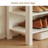 KaBuea Narrow Solid Wood Entryway Bench with Storage and 2-Tier Shoe Organizer view 4
