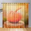Odot Semi-Sheer 3D Thanksgiving Pumpkin Grommet Curtains, 2-Pack, 52 x 72 in, Pumpkin 1 view 1