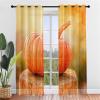 Odot Semi-Sheer 3D Thanksgiving Pumpkin Grommet Curtains, 2-Pack, 52 x 72 in, Pumpkin 1 view 2