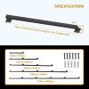 Black Square-Tube Metal Stair Handrail Set with Wall Brackets view 2
