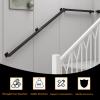 Black Square-Tube Metal Stair Handrail Set with Wall Brackets view 4