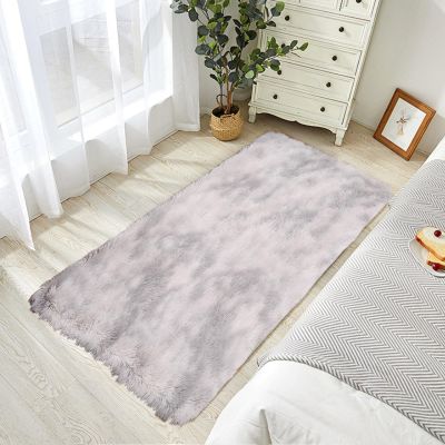 STGAO Soft Area Rug 160 x 160 cm, Non-Slip, Light Gray
