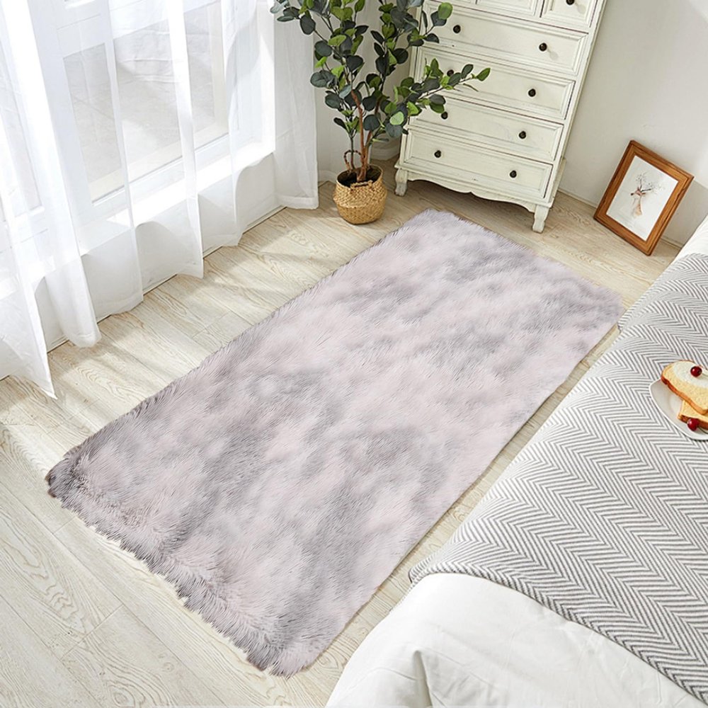 STGAO Soft Area Rug 160 x 160 cm, Non-Slip, Light Gray