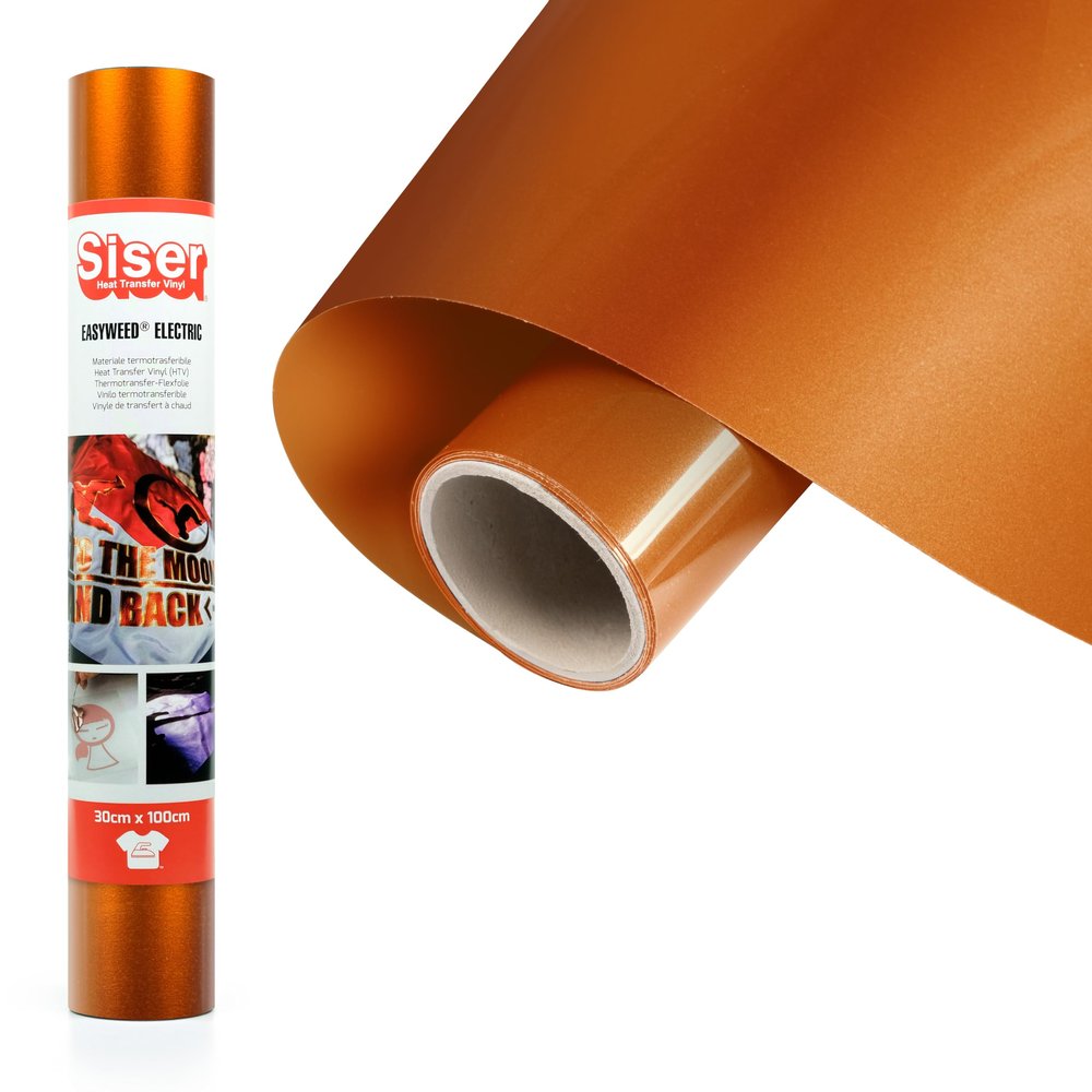 Siser Electric Orange, 30 cm x 1 m, Pearlescent Heat Transfer Vinyl for Creative Designs