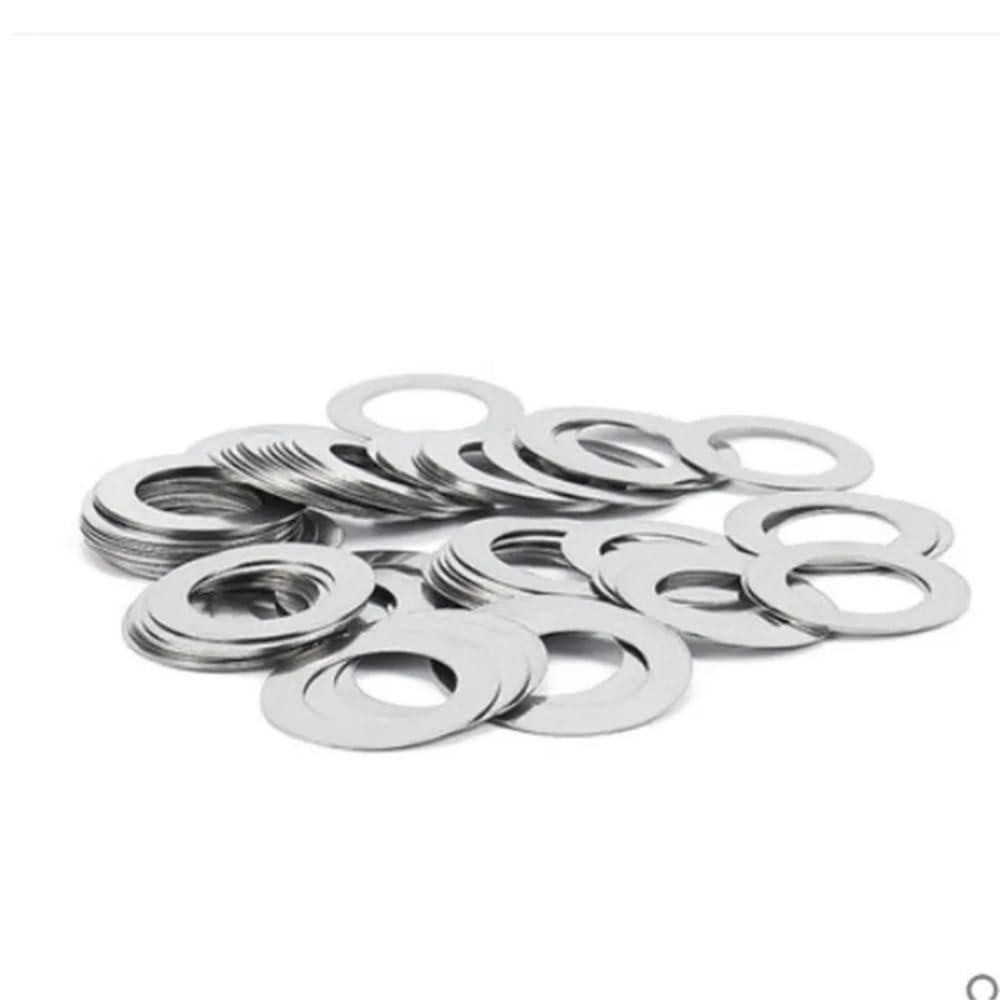 YUANYAO 10–100 pcs DIN 988 0.1/0.2/0.3/0.5/1 mm Thin Shim Washers M3–M30 Stainless Steel (M6 × 9 mm, 50 pcs, 0.2 mm thick)