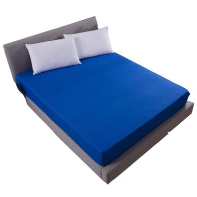 Solid Color Cotton Fitted Sheet, 183 x 190 cm, Fits Mattresses Up to 25 cm High