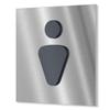 Urhome Men's Toilet Sign, V2A Stainless Steel, Anthracite Metallic, 120 × 120–230 × 230 mm view 1