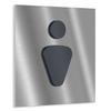 Urhome Men's Toilet Sign, V2A Stainless Steel, Anthracite Metallic, 120 × 120–230 × 230 mm view 3