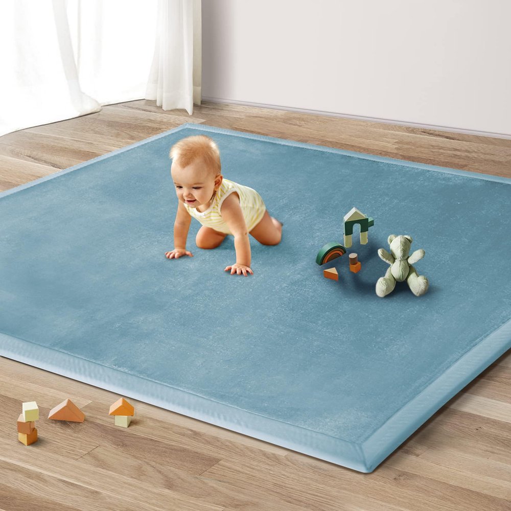 Kids' Room Coral Velvet Rug, Soft Non-Slip Play Mat