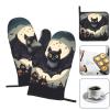 Halloween Bat Oven Mitts and Pot Holder, Grill Gloves and Cooking Holder (3-Piece Set) view 2