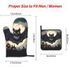 Halloween Bat Oven Mitts and Pot Holder, Grill Gloves and Cooking Holder (3-Piece Set) view 3