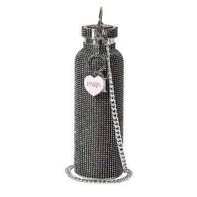 Paris Hilton Black Glitter Water Bottle, 750 mL