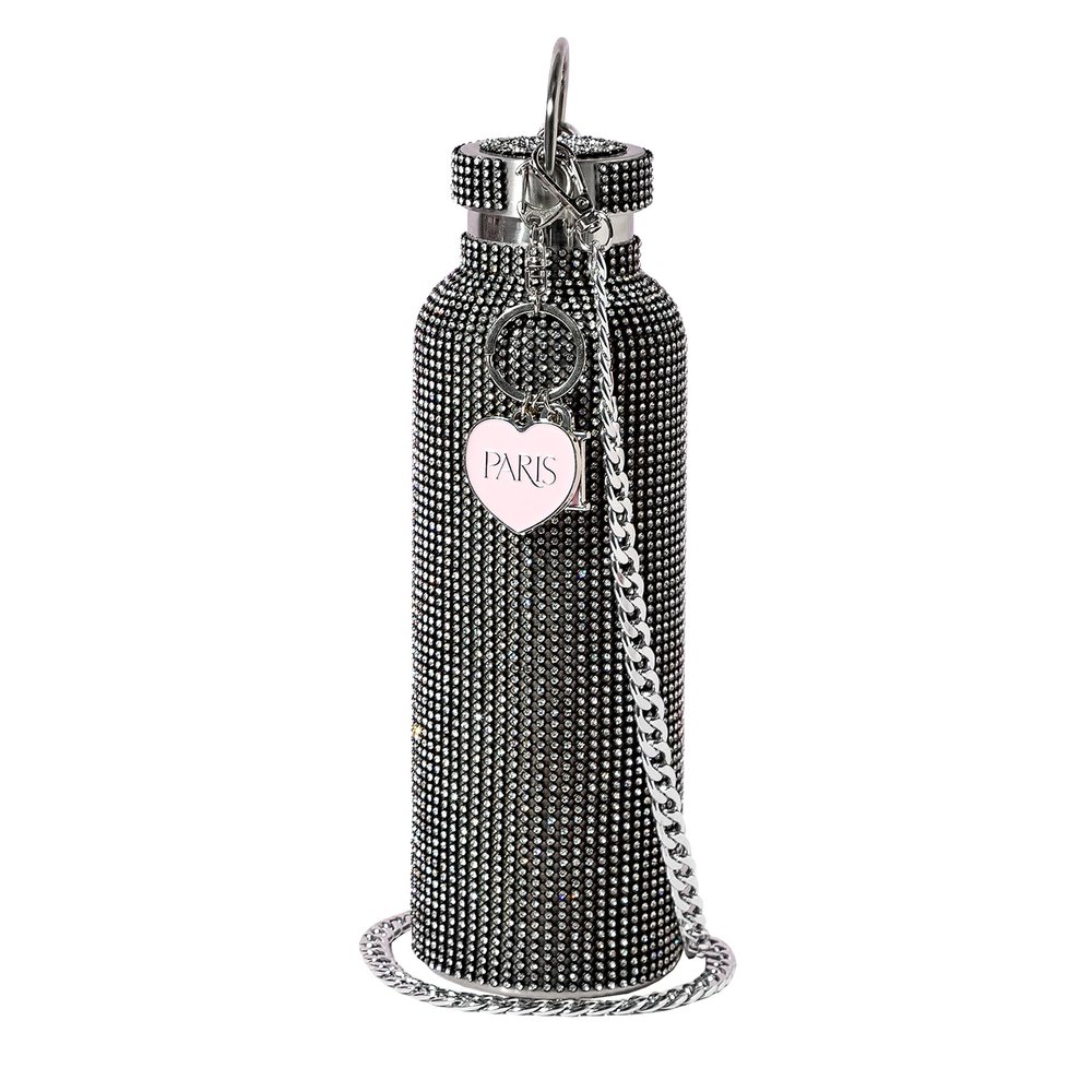 Paris Hilton Black Glitter Water Bottle, 750 mL