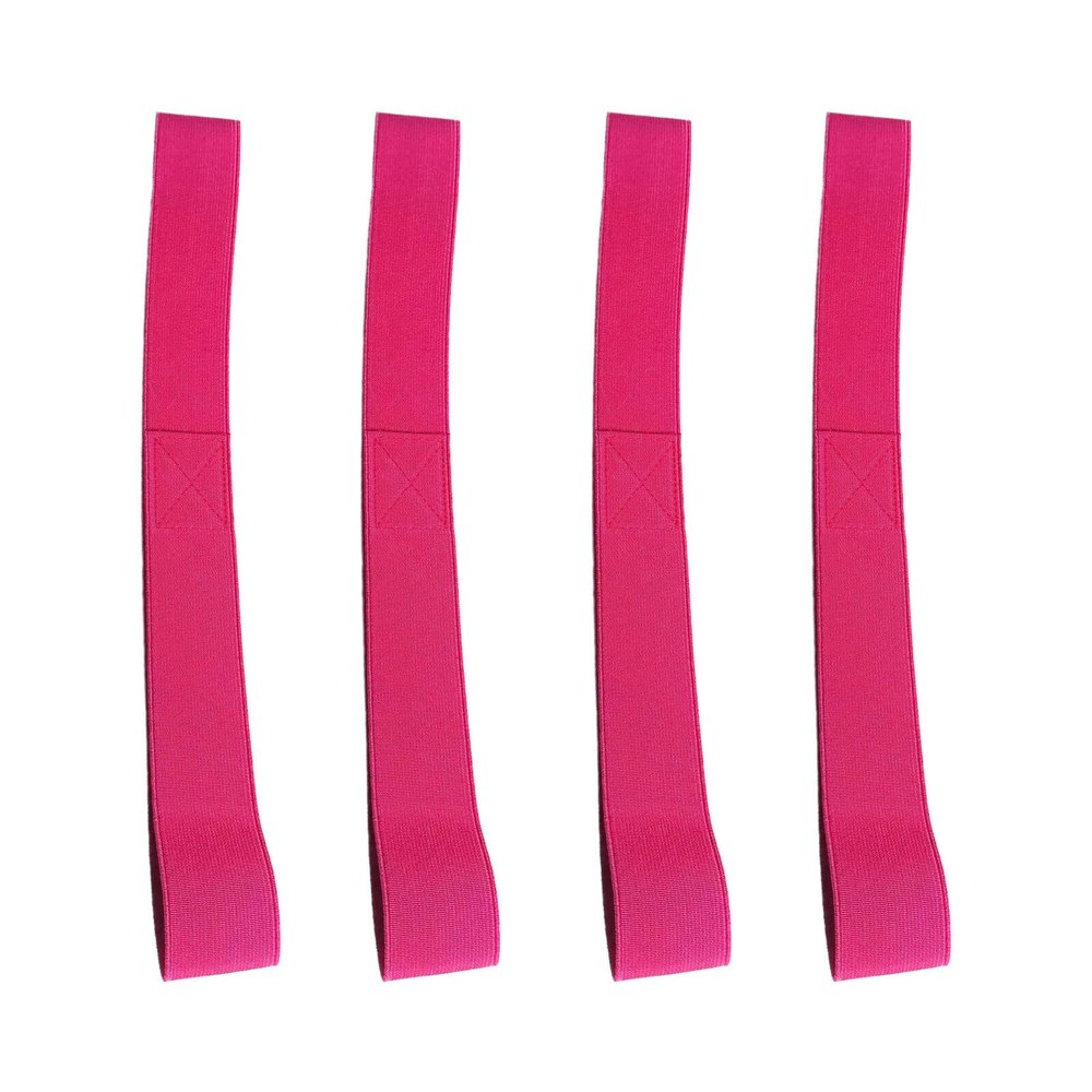 Kesurpae 4-Piece Reusable Stretch Towel Straps, Rose Red