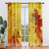 Odot Semi-Sheer Curtains, 3D Autumn Maple Leaf Voile, 2-Piece Set, 132 x 244 cm, Fallen Leaves view 1