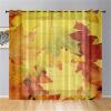 Odot Semi-Sheer Curtains, 3D Autumn Maple Leaf Voile, 2-Piece Set, 132 x 244 cm, Fallen Leaves view 2