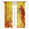 Odot Semi-Sheer Curtains, 3D Autumn Maple Leaf Voile, 2-Piece Set, 132 x 244 cm, Fallen Leaves view 4