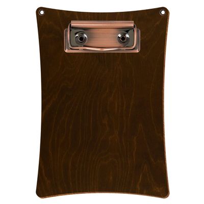 Btic Dark Oak Concave Wooden Clipboard for DIN A3–A6, 2 Eyelets, 3 mm Birch Plywood