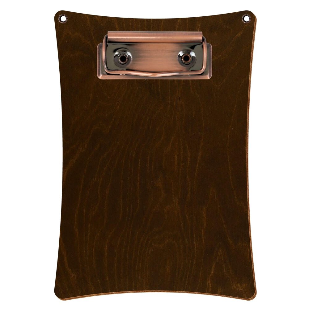 Btic Dark Oak Concave Wooden Clipboard for DIN A3–A6, 2 Eyelets, 3 mm Birch Plywood