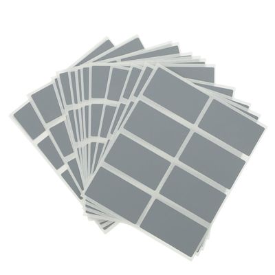 100 Rectangular Self-Adhesive Silver Scratch-Off Stickers for DIY Projects
