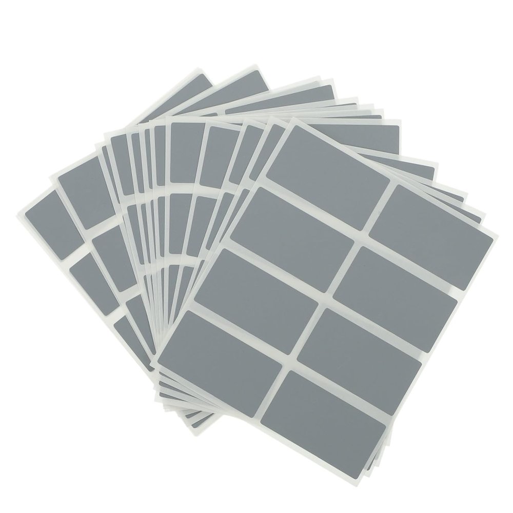 100 Rectangular Self-Adhesive Silver Scratch-Off Stickers for DIY Projects