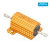 PATIKIL 5-Pack 25W 1.5 Ohm 5% Aluminum Housed Wirewound Resistors with Screws, Gold Tone view 3