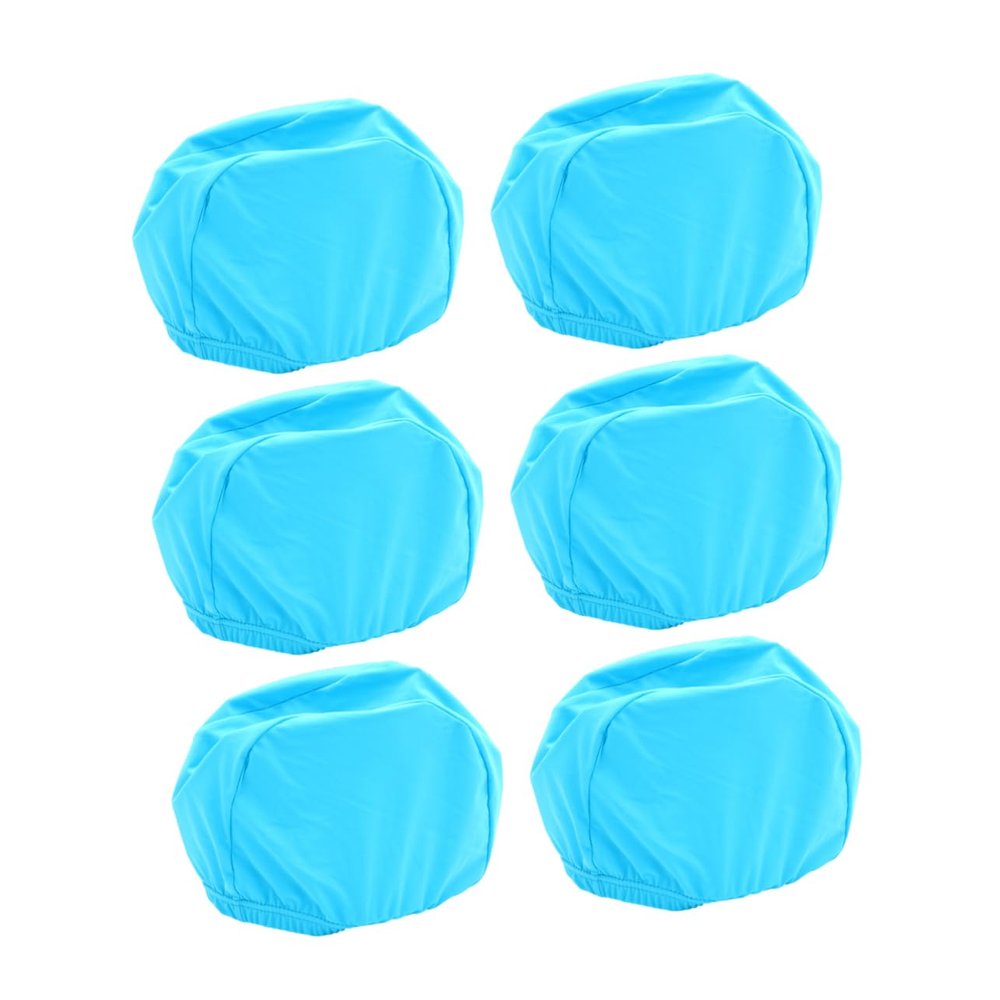 KITANDOVE 6-Piece Unisex Swim Caps, Stretch Polyester, Elastic, Solid Color, for Swimming and Showering