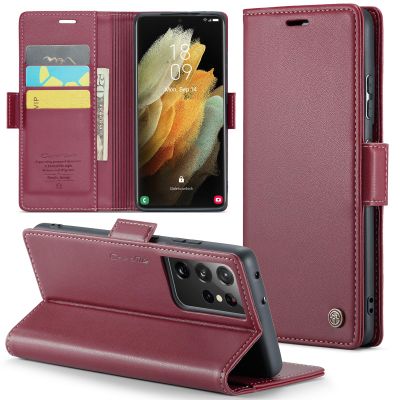Phernykas Flip Wallet Case for Samsung Galaxy S21 Ultra, RFID Leather Phone Case