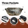 Waist Bag with Deer Hunting Print, Adjustable, Black view 4