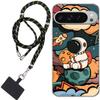 WUACYEAMING Case for Google Pixel 9 Pro XL with Anime Pilot Rocket Pattern and Lanyard view 1