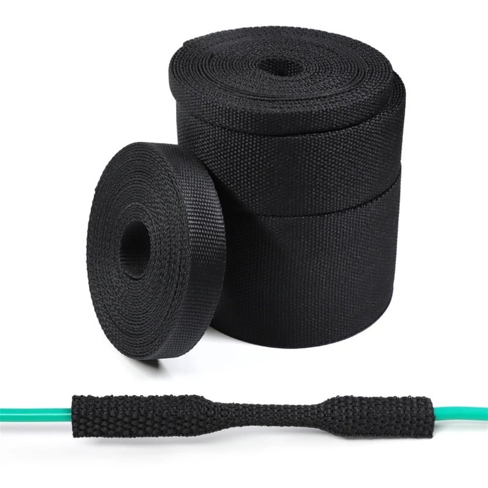 LYHYDMA Braided Cable Protection Sleeve, Heat-Shrink Tube, Flame-Retardant, ID 8 mm, 1 Meter