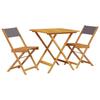 FENLAX 3-Piece Anthracite Fabric and Solid Acacia Wood Bistro Set view 2