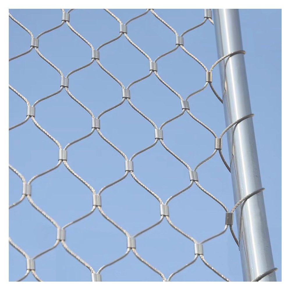 Wzmazingly 304 Stainless Steel Cable Net, Retractable Safety Net for Railings, Impact-Resistant Mesh Fence for Outdoor, Garden, and Farm Use (0.5 x 5 m)