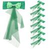 Elegant Chair Sashes, 10 Pieces, Green Satin and Gauze, Christmas Party view 1