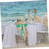 Elegant Chair Sashes, 10 Pieces, Green Satin and Gauze, Christmas Party view 3