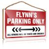 KAXW Funny Wooden Sign "Flynn's Parking Only," Fall Front Porch Decor, Bathroom Sign, 20 x 30 cm view 1