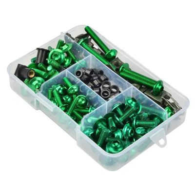 QIBBEI Motorcycle Fairing Bolt Kit for Ninja Models (Green)