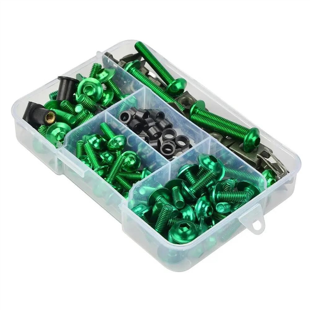 QIBBEI Motorcycle Fairing Bolt Kit for Ninja Models (Green)