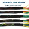 LYHYDMA Expandable Braided PET Cable Sleeve, 6 mm x 1 m, Black/Gold view 3