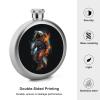 Astronaut Fire Round Stainless Steel Hip Flask, 142.7 g view 3