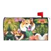 Tropical Flowers and Corgi Mailbox Cover view 2
