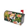 Tropical Flowers and Corgi Mailbox Cover view 3